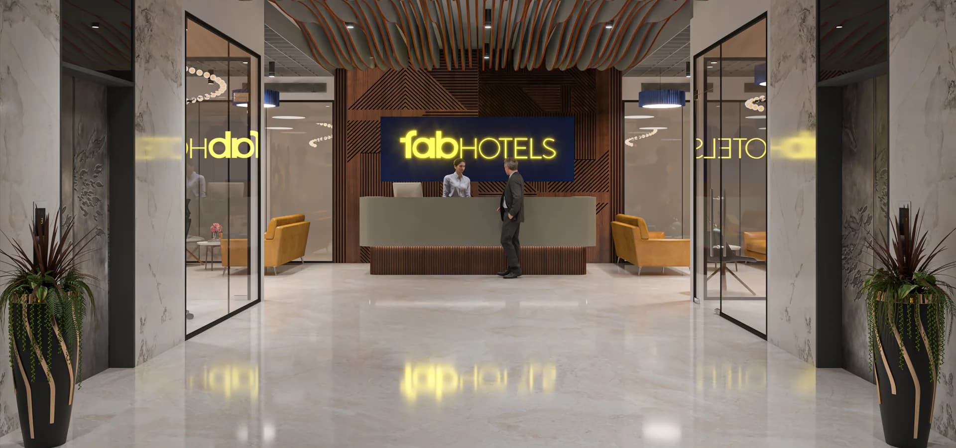 Fab Hotel office lounge interior